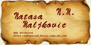 Nataša Maljković vizit kartica